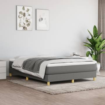 Box Spring Bed Frame Dark Grey 135x190 cm - Stylish & Durable