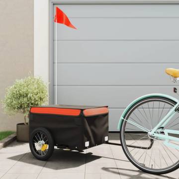 Bike Trailer Black and Orange - 30 kg Iron - Hipomarket UK