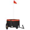 Bike Trailer Black and Orange - 30 kg Iron - Hipomarket UK