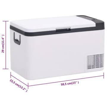 Cool Box with Handle - 18L Black & White - Portable & Efficient