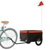 Bike Trailer Black and Orange - 30 kg Iron - Hipomarket UK