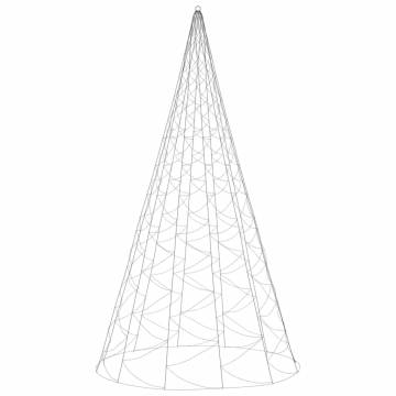 Christmas Tree on Flagpole - 1400 Warm White LEDs - 500 cm