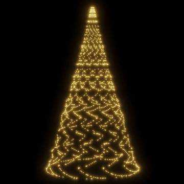 Christmas Tree on Flagpole - 1400 Warm White LEDs - 500 cm