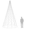 Christmas Tree on Flagpole - 1400 Warm White LEDs - 500 cm