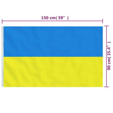 Ukraine Flag with Brass Grommets 90x150 cm - Durable Polyester