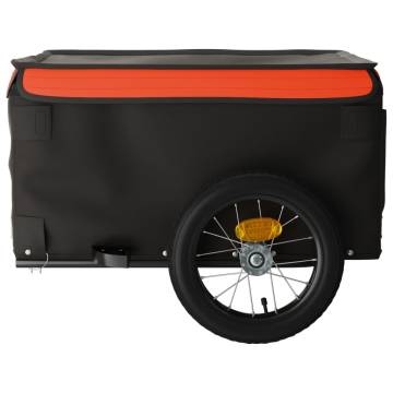 Bike Trailer Black and Orange - 30 kg Iron - Hipomarket UK