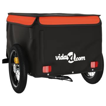 Bike Trailer Black and Orange - 30 kg Iron - Hipomarket UK