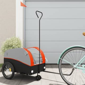 Bike Trailer Black & Orange - 30 kg Iron | HipoMarket