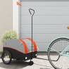 Bike Trailer Black and Orange 30 kg Iron Colour orange Size 52 x 123 x 53 cm 