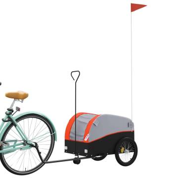 Bike Trailer Black & Orange - 30 kg Iron | HipoMarket