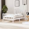 Bed Frame White Solid Wood 100x200 cm Colour white Size 100 x 200 cm 