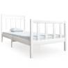 White Solid Wood Bed Frame 100x200 cm for Your Bedroom