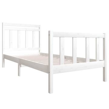 White Solid Wood Bed Frame 100x200 cm for Your Bedroom