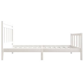 White Solid Wood Bed Frame 100x200 cm for Your Bedroom