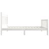 White Solid Wood Bed Frame 100x200 cm for Your Bedroom