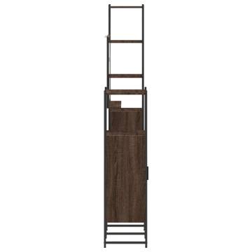 4 Piece Bathroom Cabinet Set - Brown Oak Engineered Wood