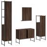 4 Piece Bathroom Cabinet Set - Brown Oak Engineered Wood