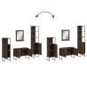 4 Piece Bathroom Cabinet Set - Brown Oak Engineered Wood