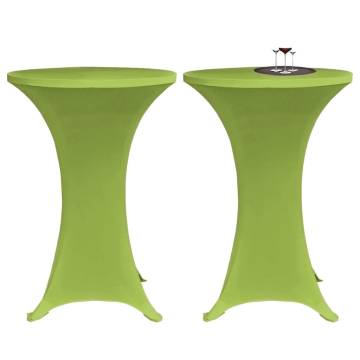 Stretch Table Cover 80cm Green - 2 pcs for Events & Celebrations