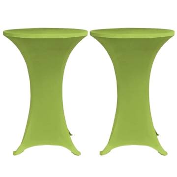 Stretch Table Cover 80cm Green - 2 pcs for Events & Celebrations