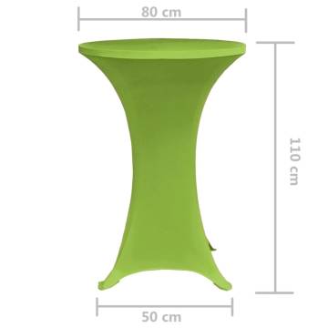 Stretch Table Cover 80cm Green - 2 pcs for Events & Celebrations