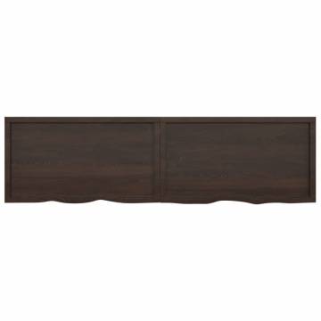 Wall Shelf Dark Brown - Treated Solid Oak Wood | Hipo Market