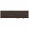 Wall Shelf Dark Brown - Treated Solid Oak Wood | Hipo Market