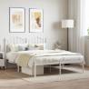 Metal Bed Frame with Headboard White 140x200 cm Colour white Size 140 x 200 cm Model with headboard 