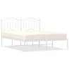 Metal Bed Frame with Headboard White 140x200 cm | HipoMarket