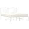 Metal Bed Frame with Headboard White 140x200 cm | HipoMarket