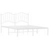 Metal Bed Frame with Headboard White 140x200 cm | HipoMarket