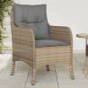 Garden Chairs with Cushions 2 pcs Mix Beige Poly Rattan Colour mix beige Quantity in Package 2 Model full weaving 