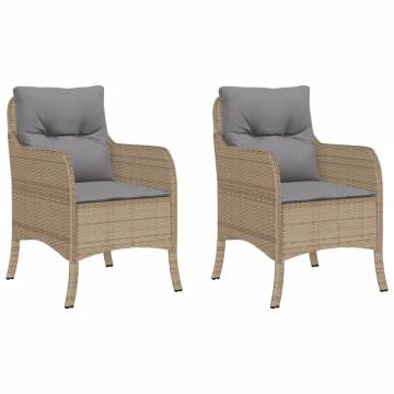 Comfortable Garden Chairs with Cushions - 2 pcs Mix Beige