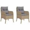 Comfortable Garden Chairs with Cushions - 2 pcs Mix Beige