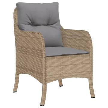 Comfortable Garden Chairs with Cushions - 2 pcs Mix Beige