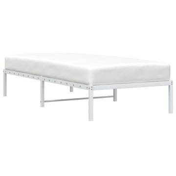 Metal Bed Frame White 90x190 cm Single | Durable & Elegant