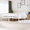 Bed Frame White Solid Wood 200x200 cm Colour white Size 200 x 200 cm 