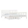 White Solid Wood Bed Frame 200x200 cm | Stylish & Durable