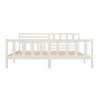 White Solid Wood Bed Frame 200x200 cm | Stylish & Durable