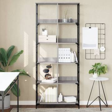 Grey Sonoma Bookshelf - 78.5x33x188.5 cm | Hipomarket