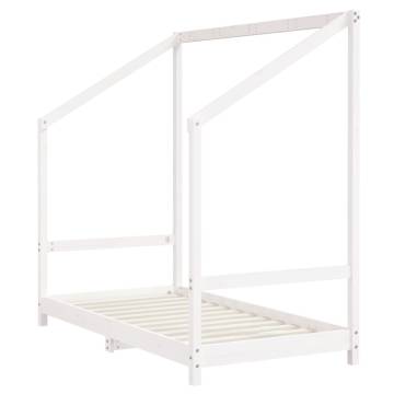 Kids Bed Frame White 80x160 cm - Solid Pine Wood Design