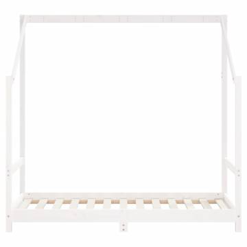 Kids Bed Frame White 80x160 cm - Solid Pine Wood Design