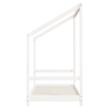 Kids Bed Frame White 80x160 cm - Solid Pine Wood Design