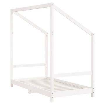 Kids Bed Frame White 80x160 cm - Solid Pine Wood Design