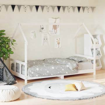 Kids Bed Frame White 90x200 cm | Solid Wood Pine - HipoMarket