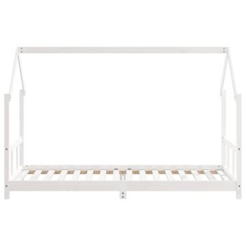 Kids Bed Frame White 90x200 cm | Solid Wood Pine - HipoMarket