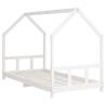 Kids Bed Frame White 90x200 cm | Solid Wood Pine - HipoMarket