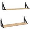 Sonoma Oak Wall Shelves - 2 pcs | Stylish Storage Solutions