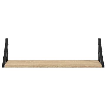 Sonoma Oak Wall Shelves - 2 pcs | Stylish Storage Solutions