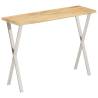 Console Table with Live Edge 105x33x76 cm Solid Wood Mango Colour silver Quantity in Package 1 Model x shape 